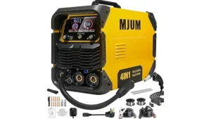This image shows a collection of modern MIG welders suitable for garage use, highlighting top picks.