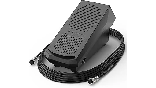 The image shows a close-up of a welding foot pedal repair kit, featuring various components.