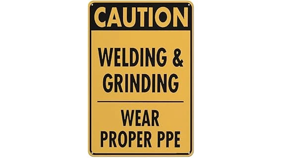 The image shows essential safety gear for a welding environment, highlighting a welding shop safety kit.