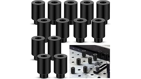 The image shows a variety of locating pins, essential for precise welding table setup and accurate placement.