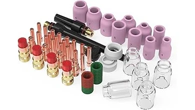 The image shows a complete Best Selling 10 Tig Welding Starter Kit laid out neatly for display.