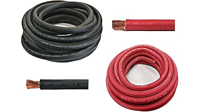 The image shows a coil of Best Selling 10 Welding Cable Ultra Flexible, highlighting its smooth, black texture.