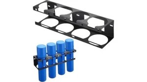 The image shows a collection of organized welding consumable storage bins neatly arranged for easy access.