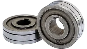 The image shows a collection of best-selling welding drive rolls used for feeding wire through a welding machine.