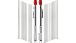 The image shows a collection of essential tools for a welding marking kit.