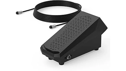 The image shows a collection of popular TIG welders, each with a foot pedal for precise control.