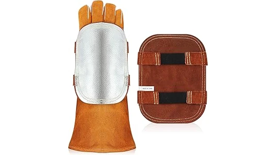 The image shows a variety of welding glove heat shields, highlighting popular styles for heat protection.