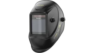 This image shows a collection of welding helmets with large viewing areas, highlighting popular options.