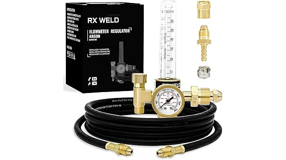 The image shows a collection of various welding regulator gauges for replacement.