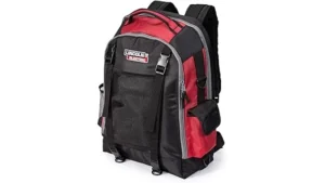 The image shows a featured heavy-duty welding tool backpack, a popular choice for carrying essential gear.