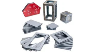 This image shows a selection of essential items for a welding emergency response kit.