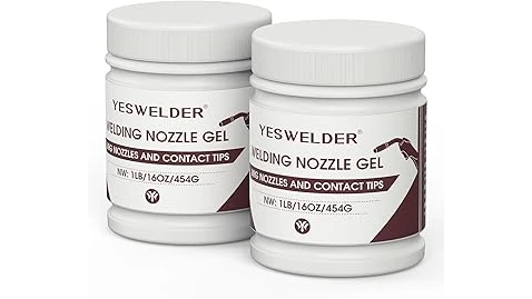 The image shows a variety of welding nozzle dip gel containers for a Top 10 list.