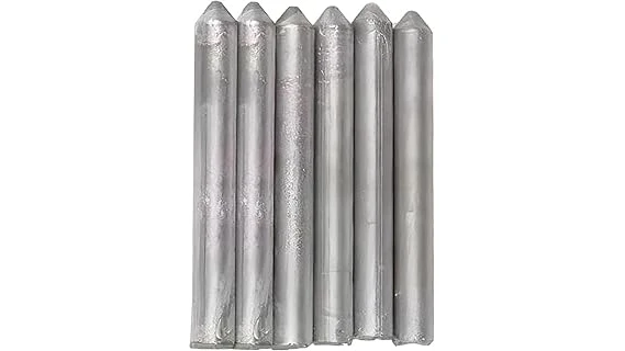The image shows a selection of welding preheat temperature crayons for accurate heat control.