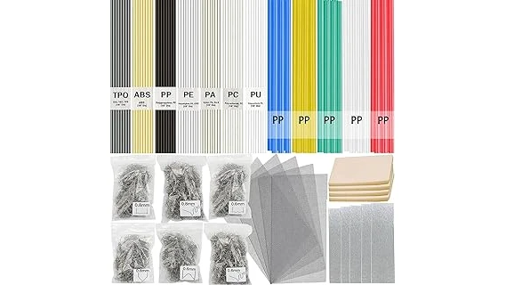 This image shows a metal box filled with various types and sizes of welding rods, an assortment kit.