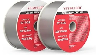 The image shows spools of flux core welding wire, suggesting the top 10 options.