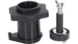 The image shows a variety of welding wire spool adapters for different wire feeder systems.