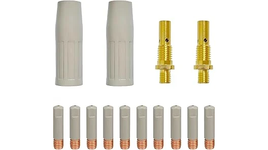 The image shows a comprehensive MIG welding torch kit, ideal for professional and hobbyist welders.