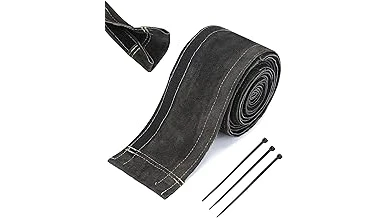 The image shows various sizes of protective welding cable abrasion sleeves laid out neatly.