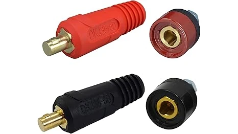 The image shows a selection of high-quality welding cable repair connectors, ideal for top-rated fixes.