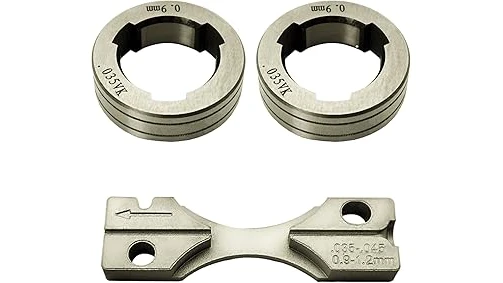 The image shows a collection of assorted welding drive roll replacement kits neatly arranged.