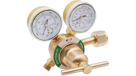 The image shows various replacement parts for welding oxygen regulators, essential top-rated spares.