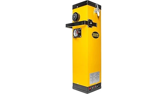 The image shows a compact portable welding rod oven, perfect for keeping rods dry.