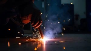This image shows a welding machine with its cover removed, hinting at how to fix its clicking noise.