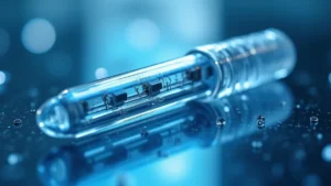 The image shows electrodes neatly organized in a climate-controlled storage unit, illustrating proper electrode storage.