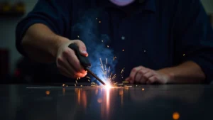 The image shows well-maintained welding cables and leads, demonstrating proper care for longevity.