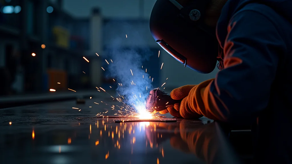 This image shows a welder wearing protective gear, highlighting how to reduce welding fume exposure safely.