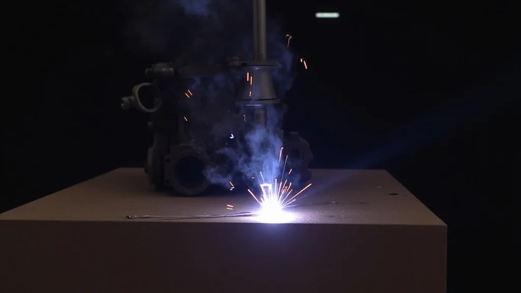 The image shows a TIG welder setup for precisely joining thin metal pieces.