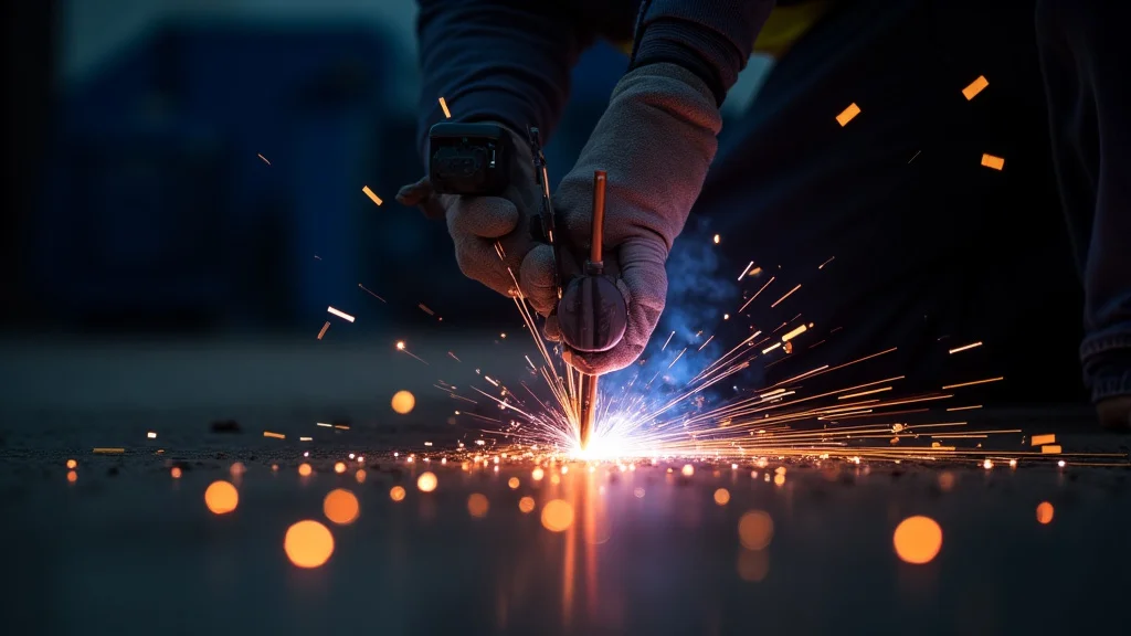The image shows a clean MIG welding tip, demonstrating how to stop mig welding spatter issues.