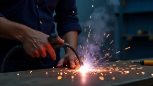 The image shows two welding torches, illustrating how to choose between MIG and TIG welding for projects.