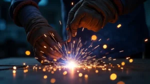 This image shows a stick welding machine with its voltage and amperage settings adjusted to fix low output.