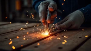 The image shows various types of tungsten electrodes neatly organized for proper TIG welding rod storage.