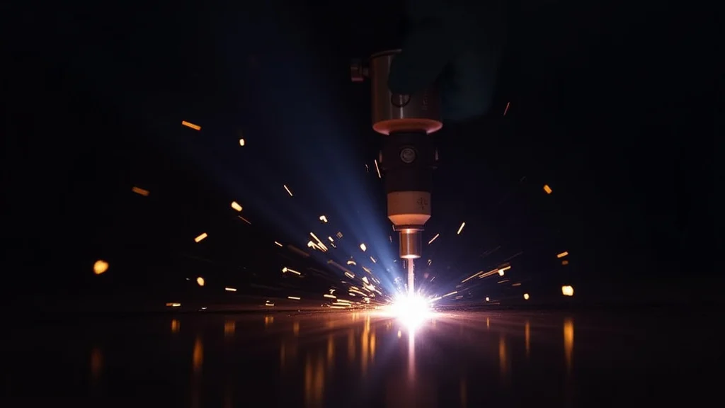 This image shows a MIG welder nozzle with minimal spatter, demonstrating a clean welding technique.