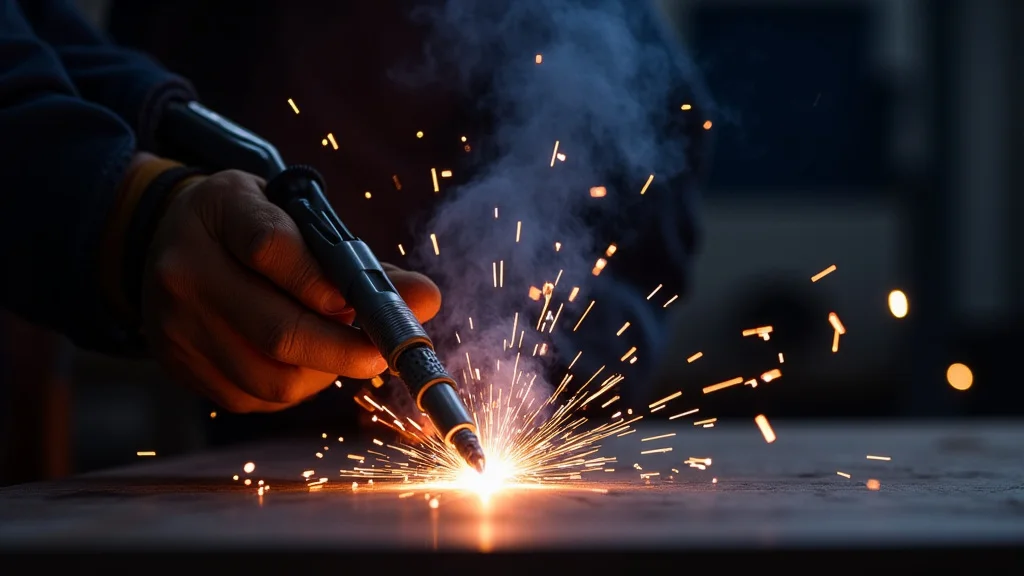This image shows a MIG welder set up for expertly welding aluminum in a workshop.