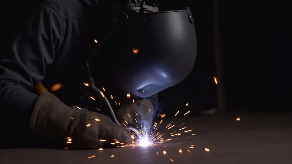 The image shows a close-up of a MIG welder wire feed roller, part of a solution for slow wire feeding.