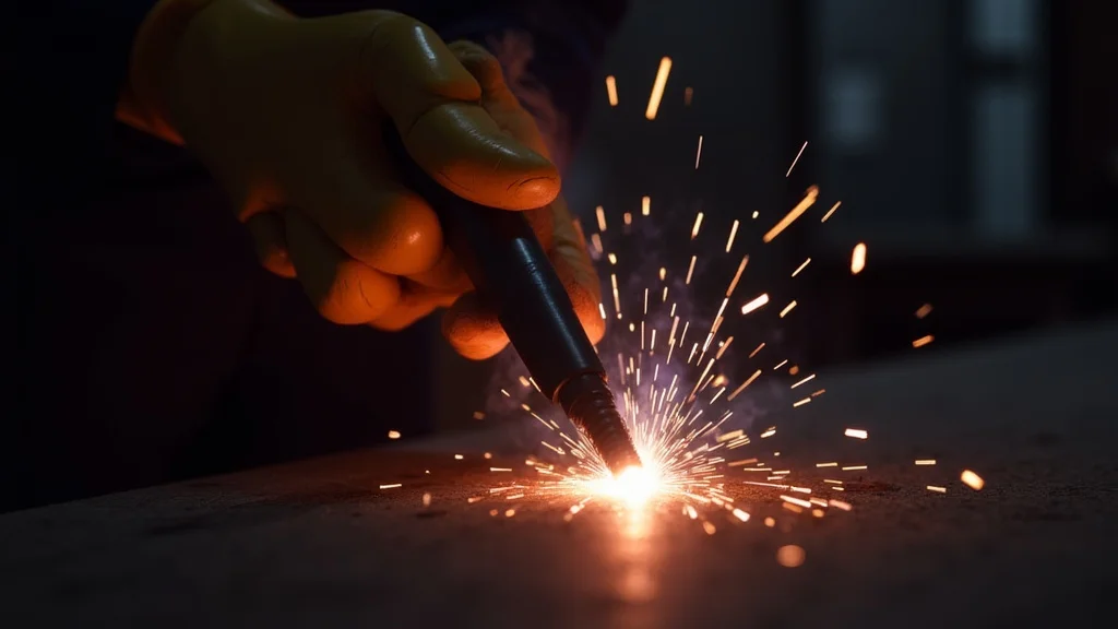 The image shows a troubleshooting setup for a stick welder experiencing weak power issues.