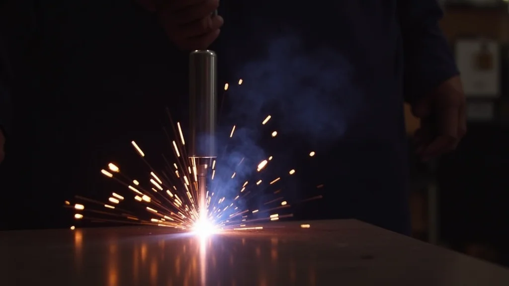 The image shows a Tig welder experiencing arc cutting out during a troubleshooting step.