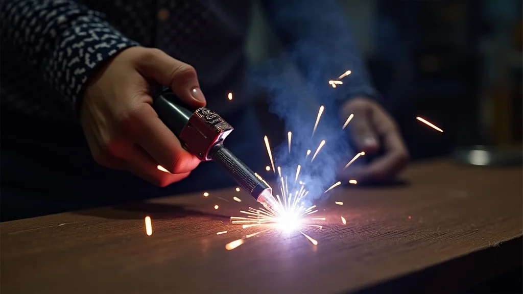 The image shows a TIG welder with connected cables, hinting at a solution for low output issues.