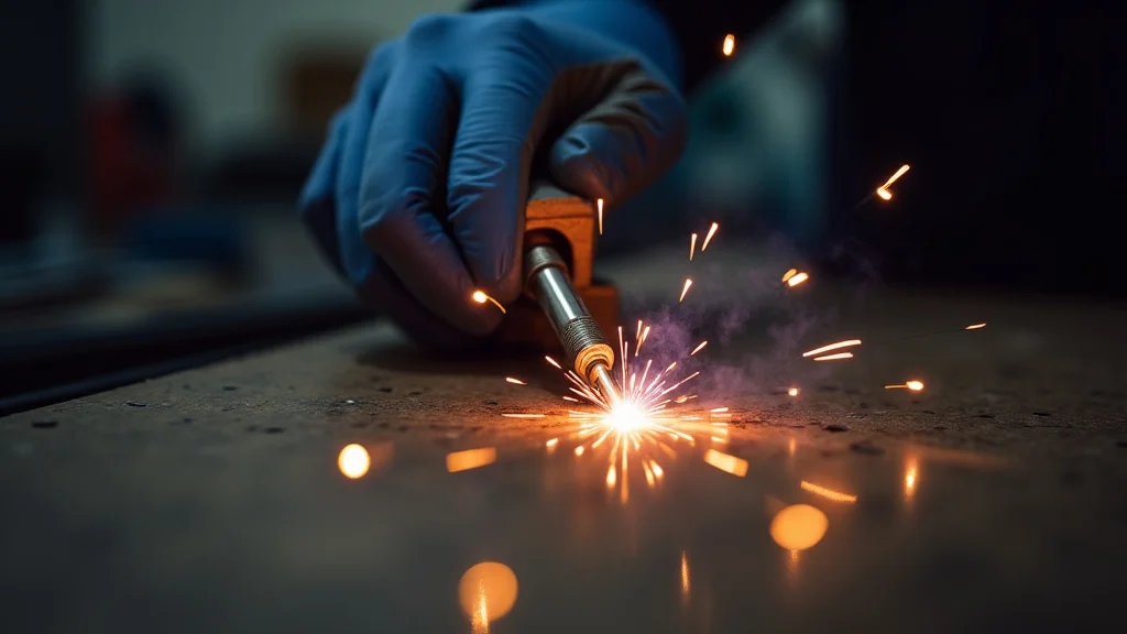 This image shows a close-up of a Tig welder torch, useful for troubleshooting not functioning issues.