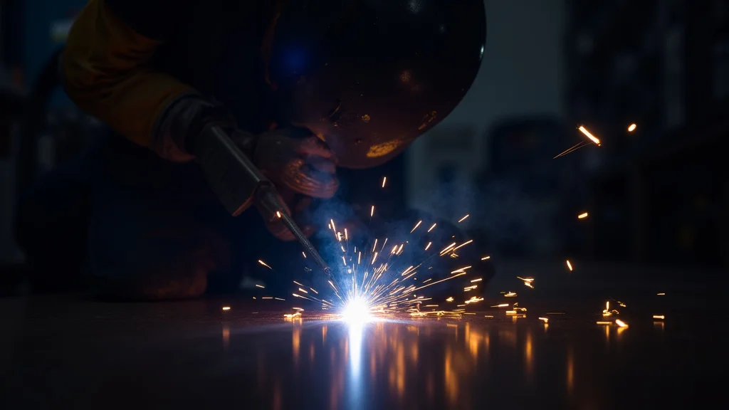 The image shows a welding machine that is clicking and not running, indicating a potential operational issue.