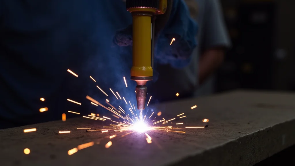 The image shows a close-up of a blown welding machine fuse, ready for a step-by-step fix.