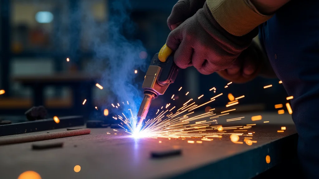 The image shows a welding machine with diagnostic tools, implying a quick fix for a low voltage issue.