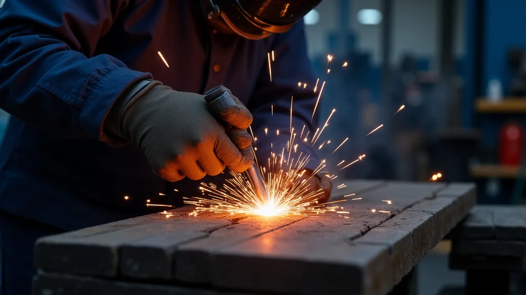 The image shows a detailed view of a welding machine motor, highlighting components related to overload troubleshooting.