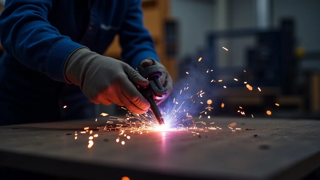 The image shows a welding machine with tools, useful for troubleshooting why it's not starting properly.