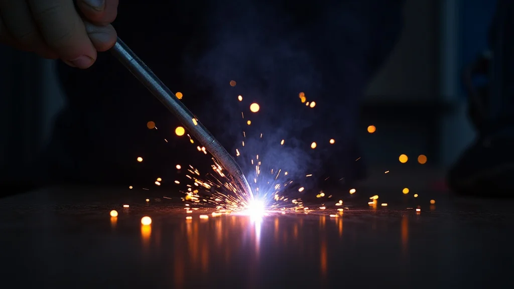 This image shows a close-up of a welding machine control panel, highlighting an overload indicator light for the issue.