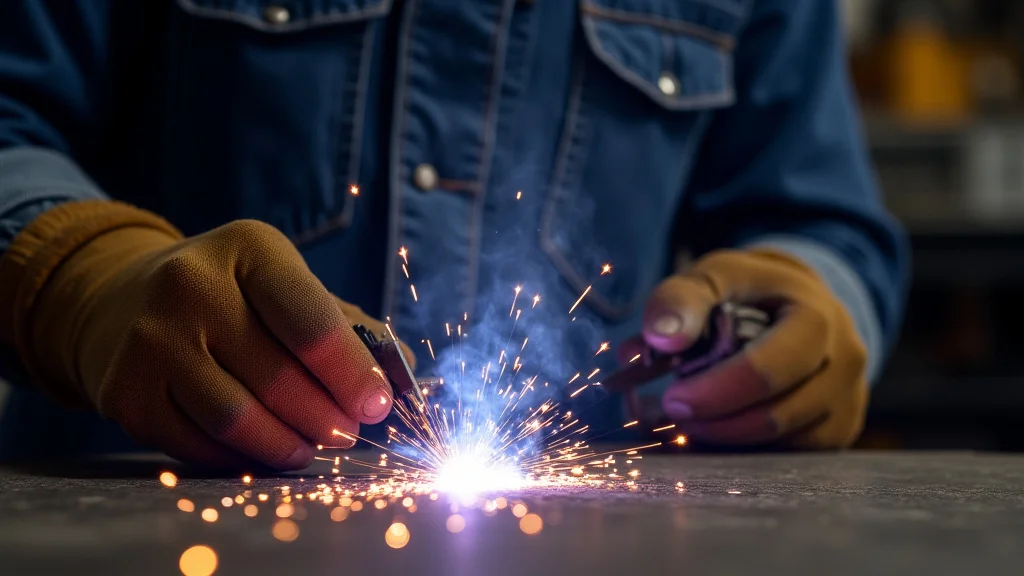 The image shows a welding machine with a flickering power indicator, hinting at a quick fix for welding machine power flickering.