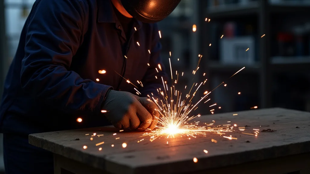 The image shows a technician working on a welding machine that won't start, offering a quick fix.
